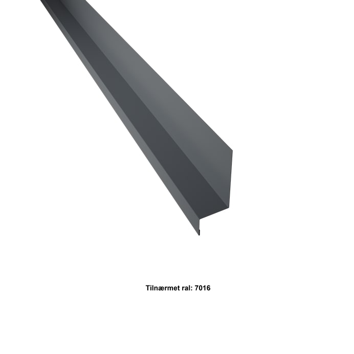 Se Vandnæse stor. 80-40-25x2000mm. - Antracit - 20 års garanti (0,50) hos Profilmetal