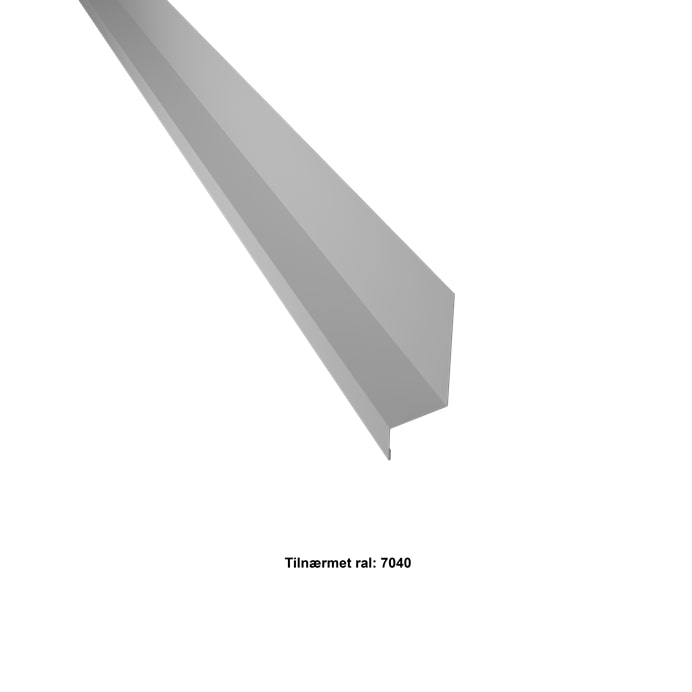 Vandnæse stor. 80-40-25x2000mm. - Lys grå - 20 års garanti (0,50)