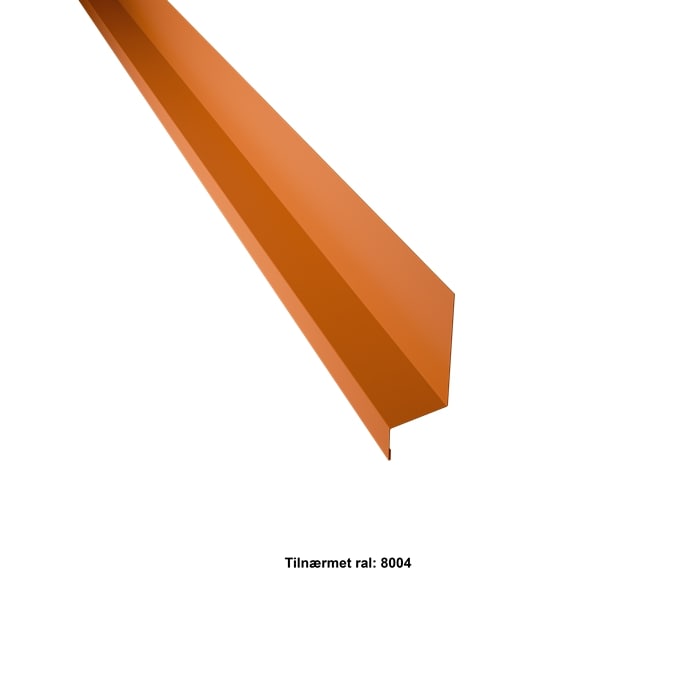 Vandnæse stor. 80-40-25x2000mm. – Teglrød – 20 års garanti (0,50)