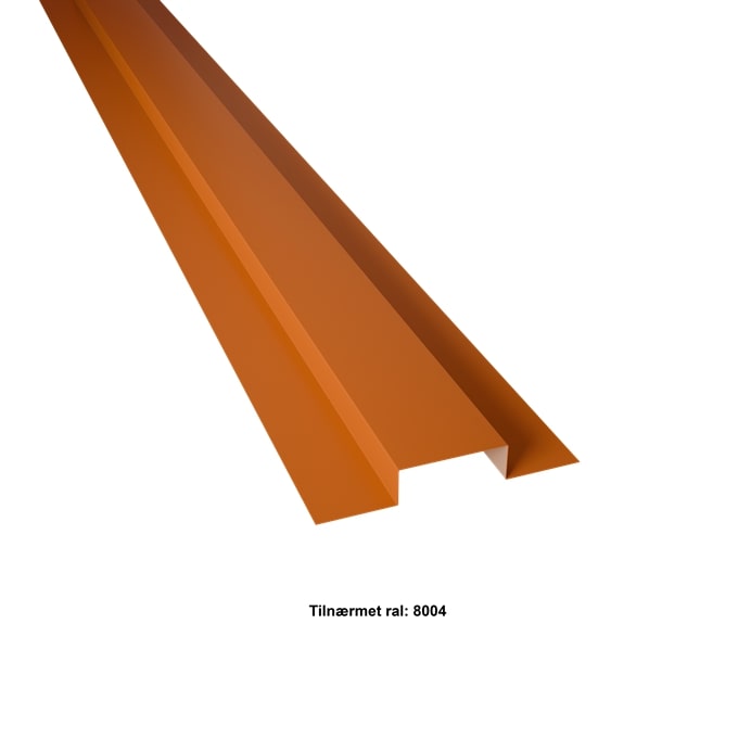 Hatteprofil. 50-25-70-25-50x2500 mm. - Teglrød - 40 års garanti (0,50)