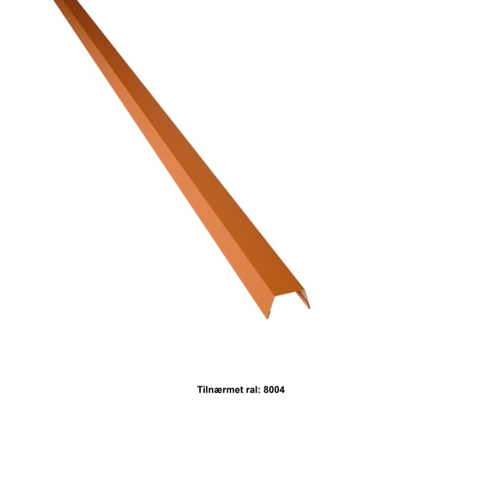Vindskedekapsel. 25-30-25x2000 mm. - Teglrød,20 års garanti (0,50)