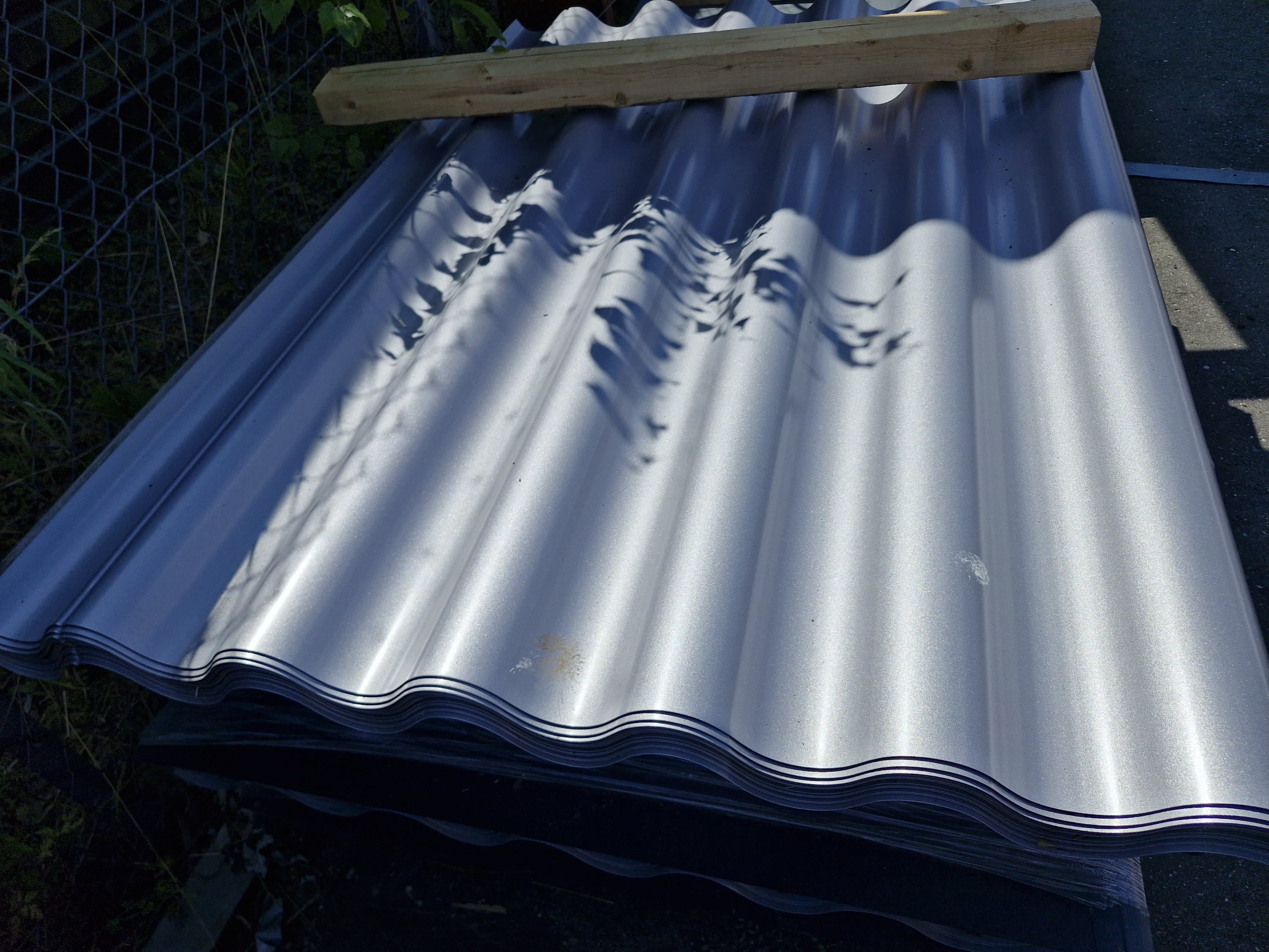 Sinusplade S45 - Silver (1,57 meter) Pris pr. plade. 2-Sortering (Klik og Hent)