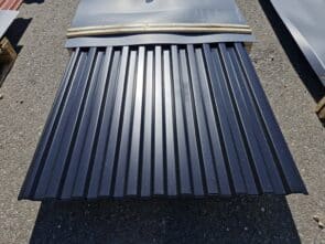 Restpalle: Sort Trapezplade TP20 i Stål. 4 stk. a 3,00 meter (12,00 m2) Sortering