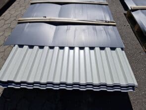 Restpalle: Blandede farver Trapezplade TP20 i Stål. 35 stk. a 2,00 meter (70,00 m2) 2-Sortering