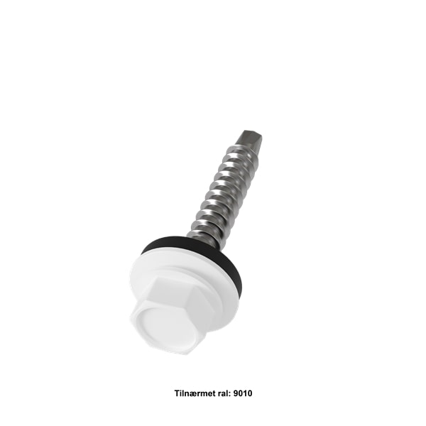 Montageskruer Selvborende 4,8x35 mm. - Hvid,250 stk.