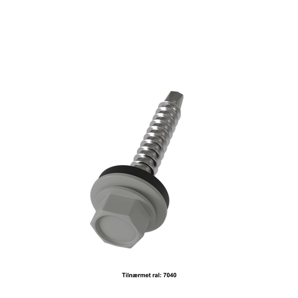 Montageskruer Selvborende 4,8x35 mm. - Lys grå,250 stk.