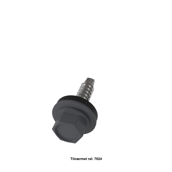 Outlet: Skruer til Ståltag/Facade - Borskrue 4,8x19mm. Mørkegrå ral. 7015. 250 stk.