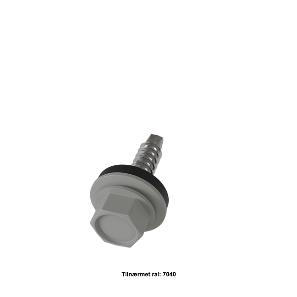 Overlapskrue 4,8x20 mm. 250 stk. - Lys grå