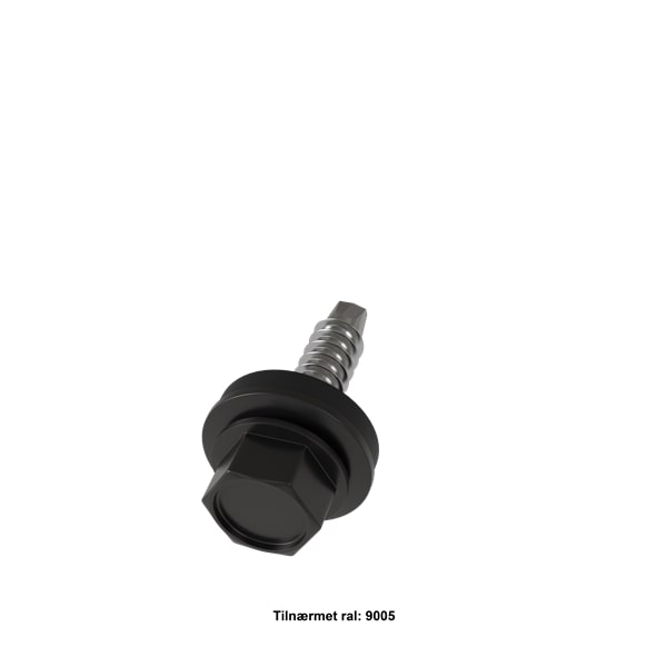 Overlapskrue 4,8x20 mm. 250 stk. - Sort