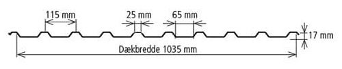 Trapezplade TP20/65 - Tegning